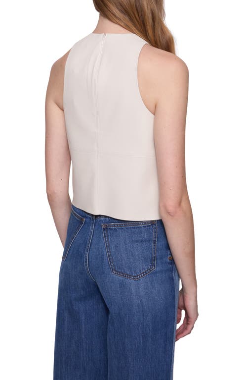 Rebecca Minkoff Nora Faux Leather Halter Top In Chalk