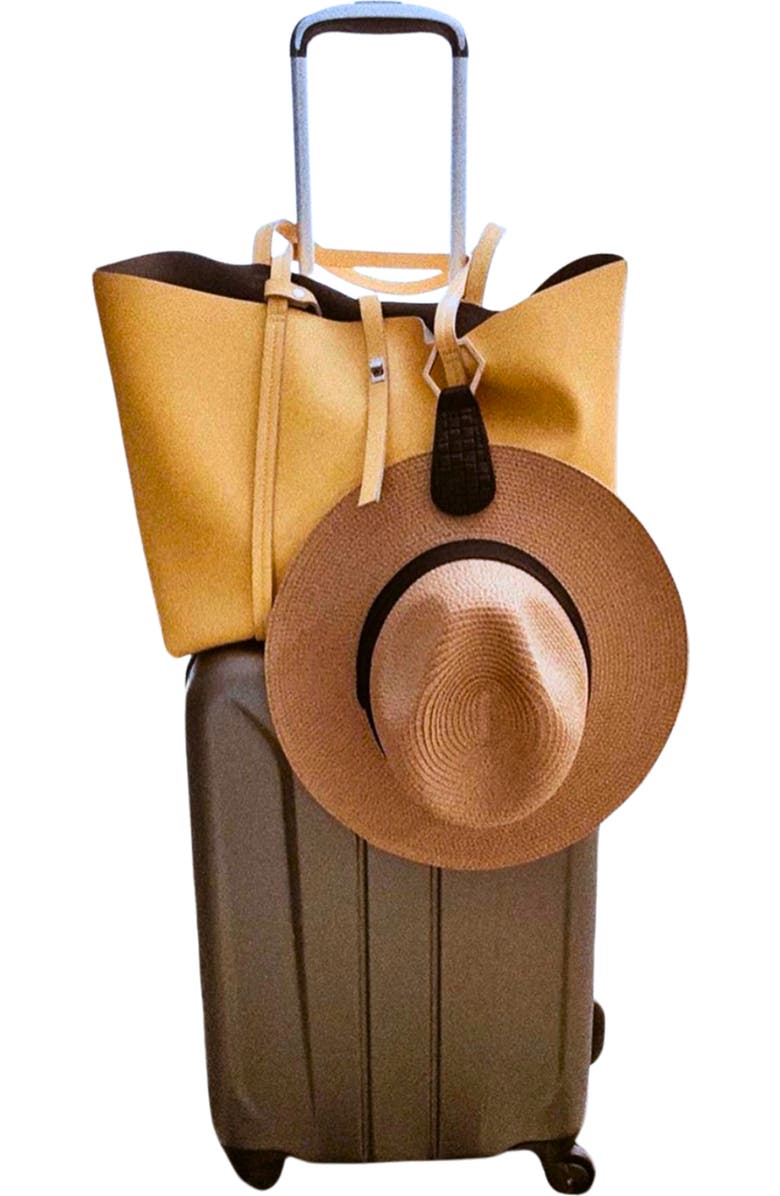 Lindsay Albanese TOPTOTE Leather Hat Holder, Alternate, color, Black/ Brushed Gold