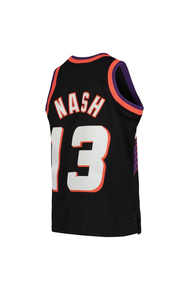 Mitchell & Ness Youth Mitchell & Ness Steve Nash Black Phoenix Suns 1996-97 Hardwood Classics Swingman Throwback Jersey, Alternate, color, Black