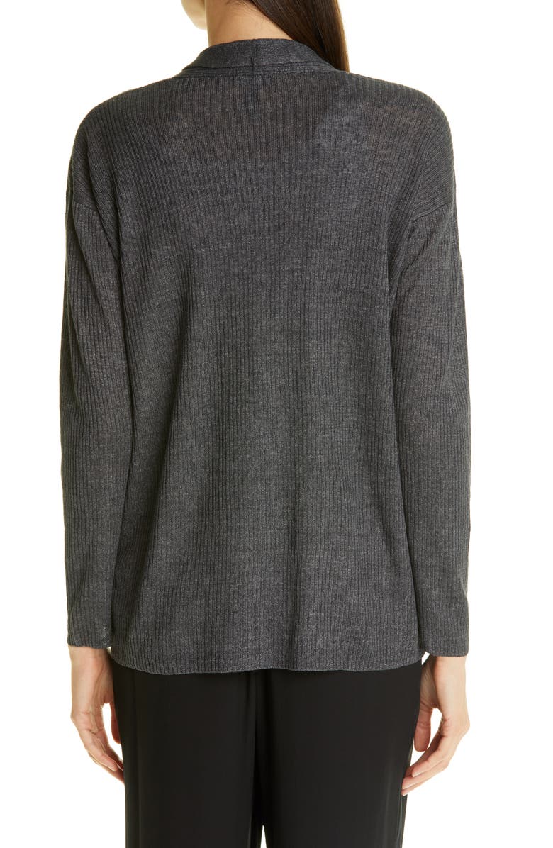 Eileen Fisher Shawl Collar Organic Linen Cardigan, Alternate, color, 