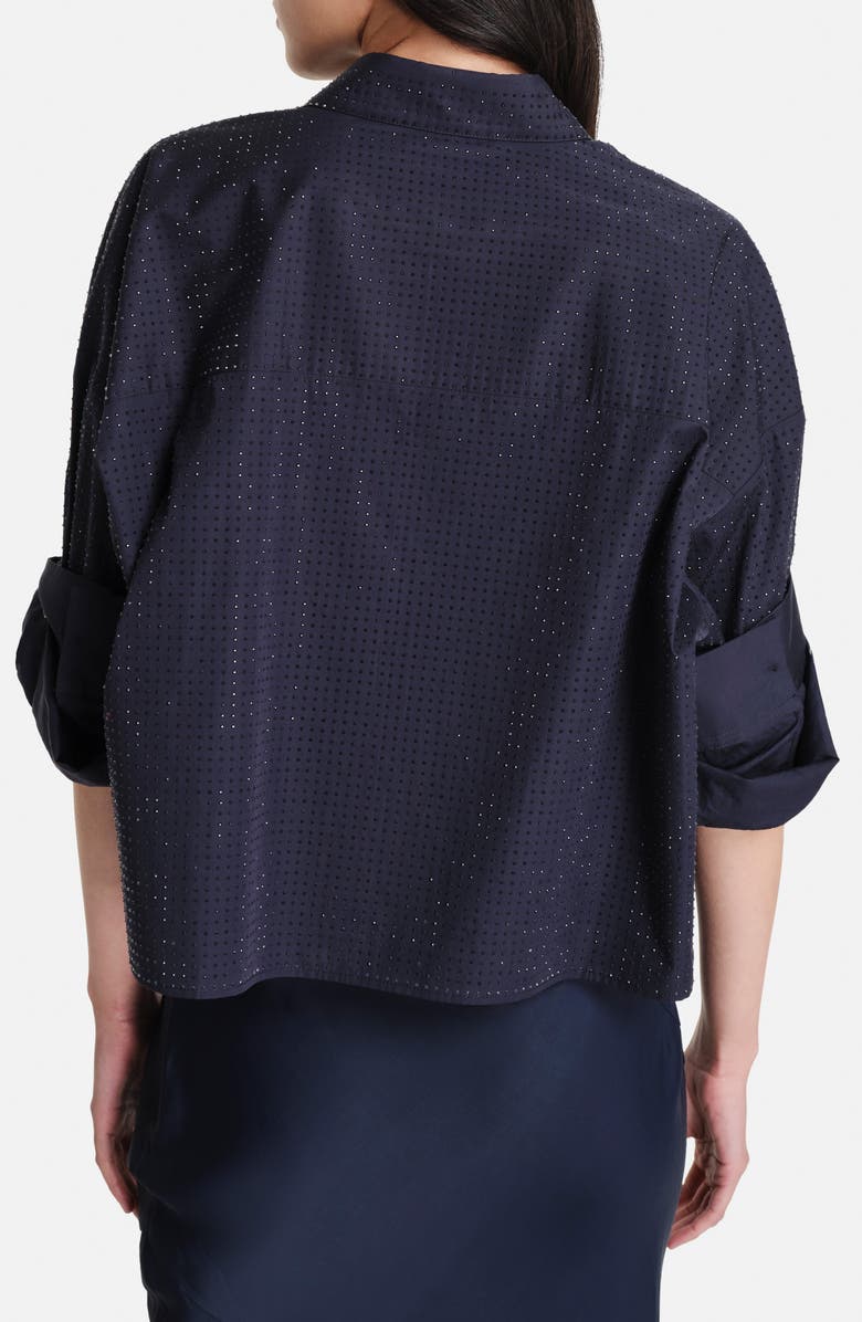 TWP Next Ex with Crystals Cotton Button-Up Shirt, Alternate, color, Midnight