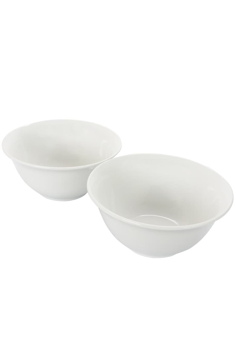 2 Piece 7.5 Inch Ceramic All-Purpose Round Bowl Set, Alternate, color, White