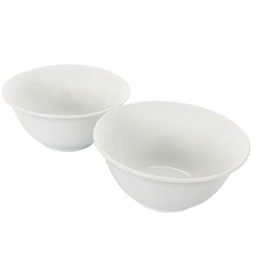 Gibson Home 2 Piece 7.5 Inch Ceramic All-purpose Round Bowl Set In White