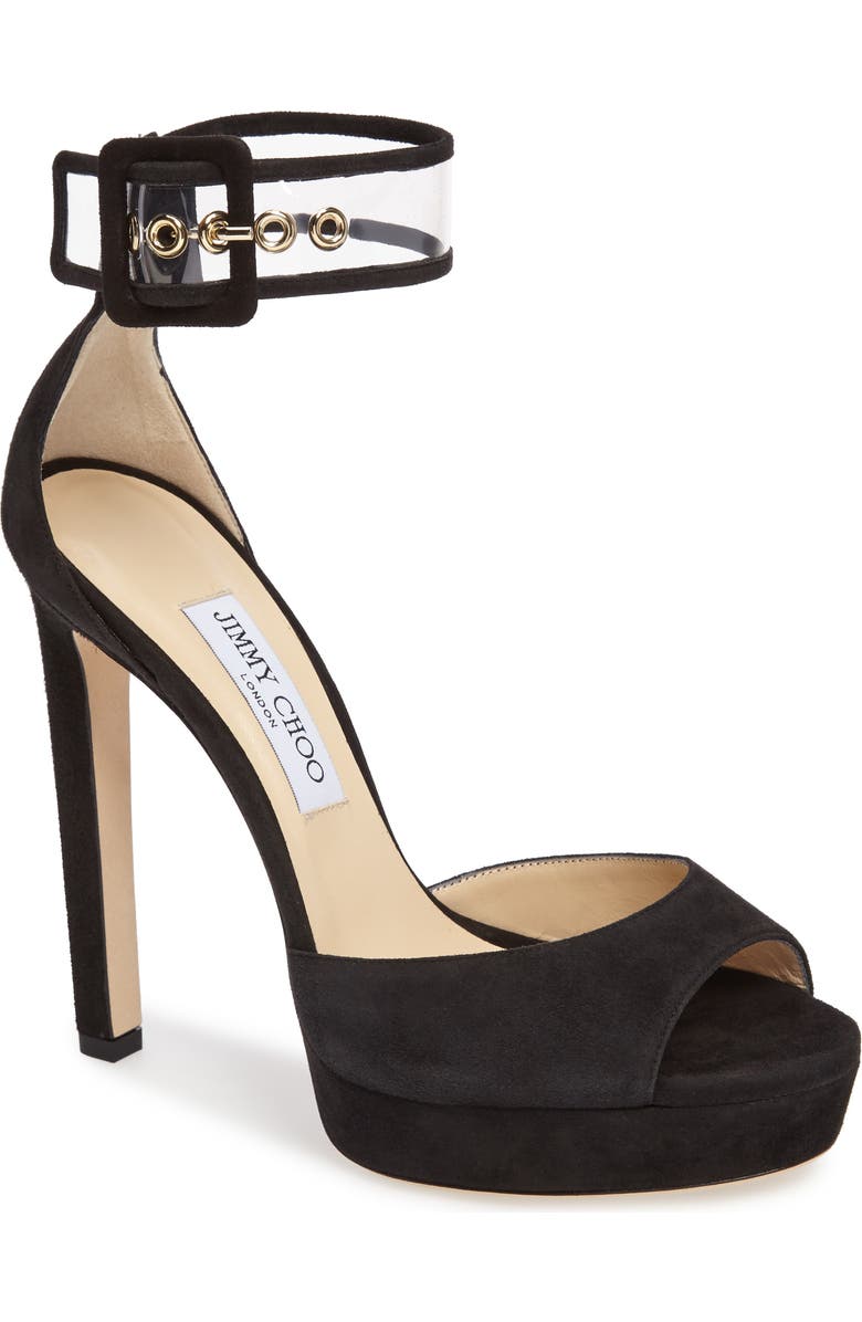 Jimmy Choo Mayner Ankle Cuff Platform Sandal, Main, color,