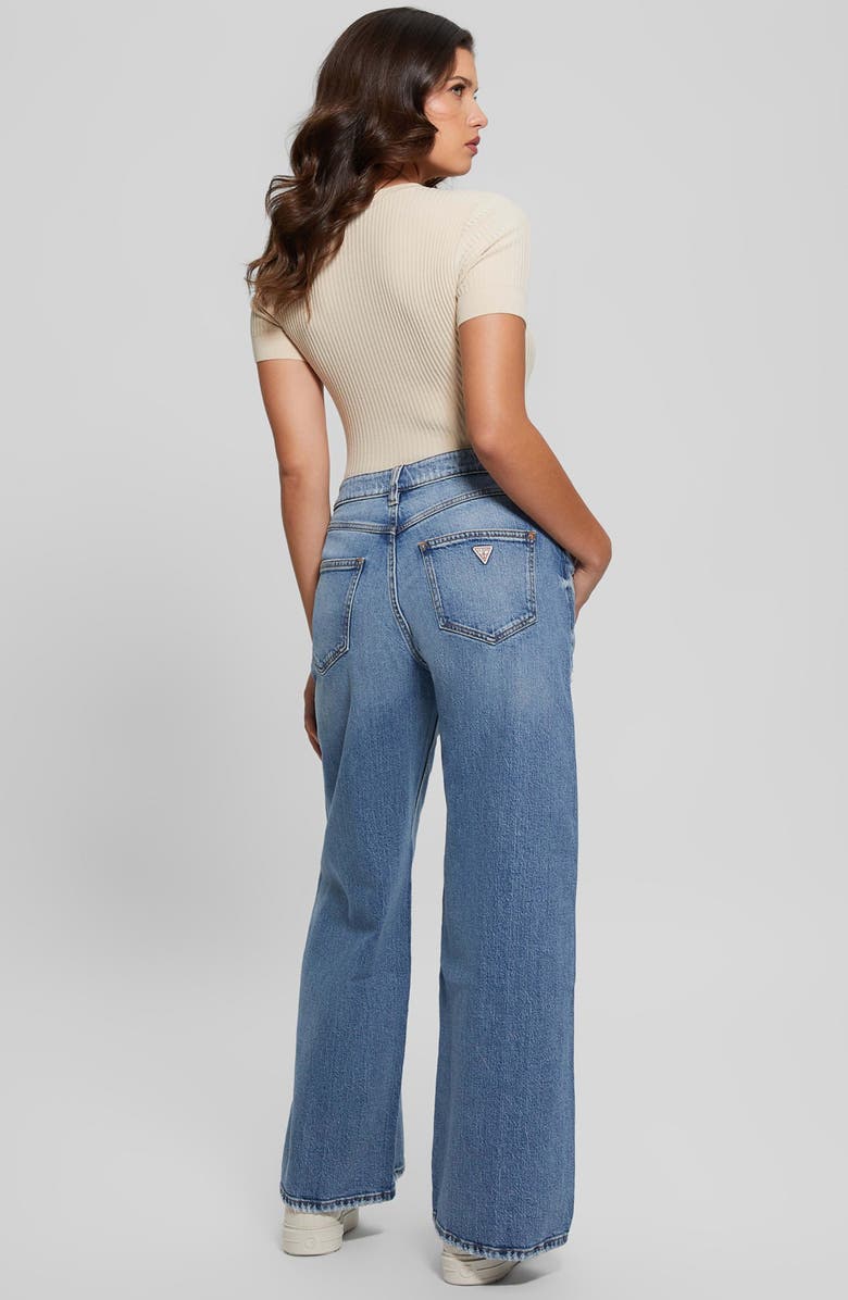 GUESS Bellflower Wide-Leg Jeans, Alternate, color, Blu Magic