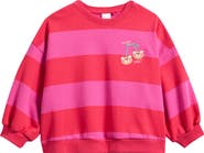 NEXT Kids' Embroidered Stripe Cotton Blend Sweatshirt