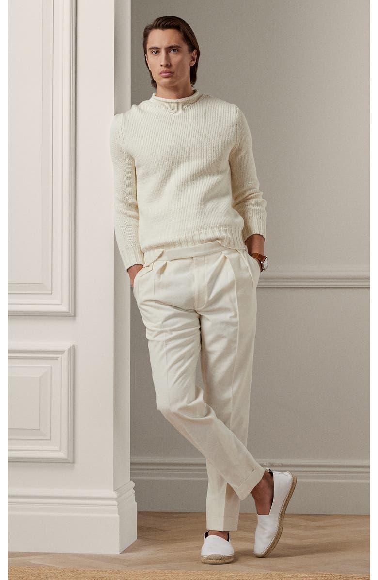 Ralph Lauren Purple Label Gregory Pleated Wool, Linen & Cashmere Trousers, Alternate, color, 