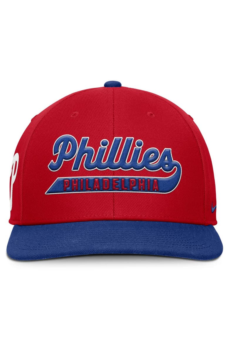 Nike Men's Nike Red/Royal Philadelphia Phillies Pro Performance Snapback Hat, Alternate, color, Red