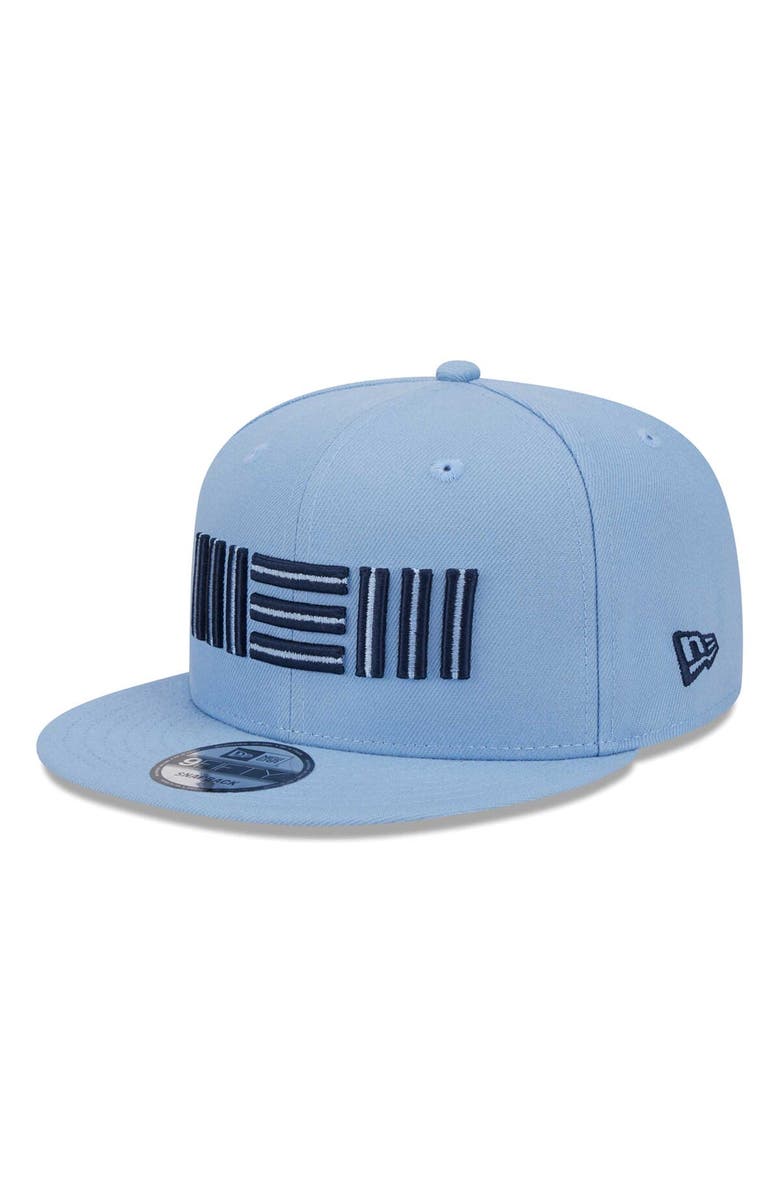 New Era Men's New Era Light Blue Memphis Grizzlies Side Logo 9FIFTY Snapback Hat, Alternate, color, 