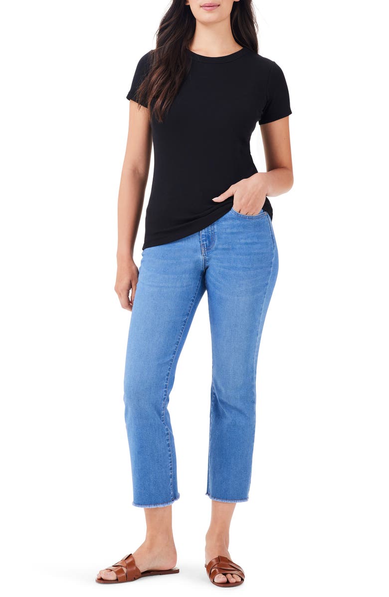 NIC+ZOE Perfect Crewneck Rib Top, Alternate, color, Black Onyx