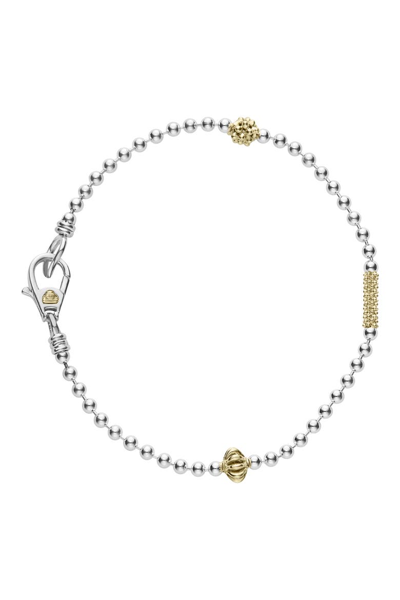 Caviar Icon Single Strand Bracelet, Main, color, SILVER