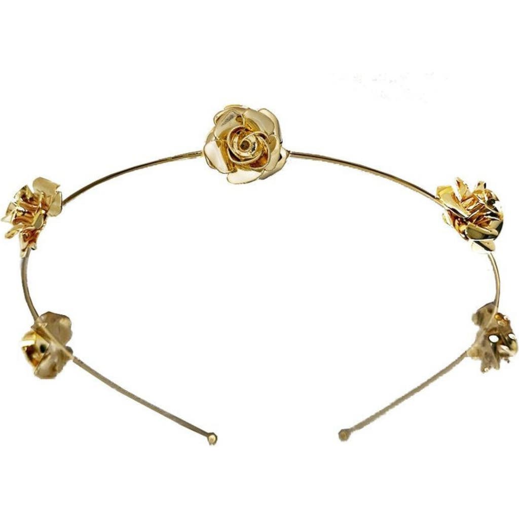 Epona Valley Field Of Roses Headband In Gold