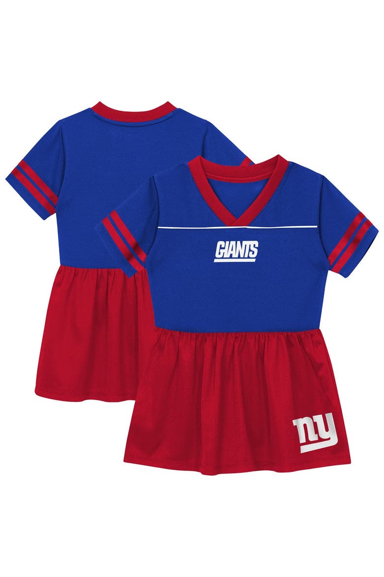 Toddler Outerstuff  Royal New York Giants Stadium Lights V-Neck Fashion Football Jersey Dress, Main, color, Royal