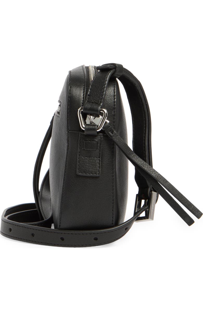 AllSaints Captain Leather Square Crossbody Bag, Alternate, color, Black