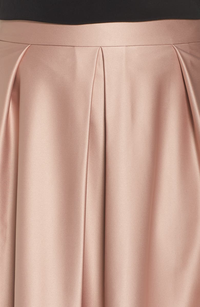 City Chic Pucker Up Pleated Satin Midi Skirt, Alternate, color, 