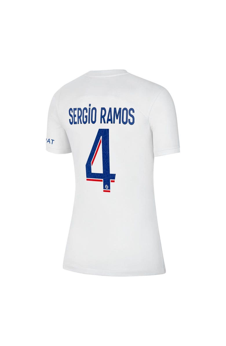 Nike Women's Nike Sergio Ramos White Paris Saint-Germain 2022/23 Third Breathe Stadium Replica Player Jersey, Alternate, color, 