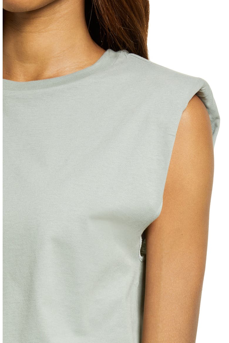 Coni Shoulder Pad Cotton Sleeveless Muscle T-Shirt, Alternate, color, SLATE GREY