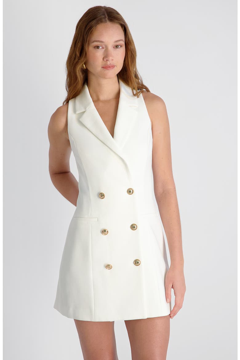 Whisper Sleeveless Double Breasted Blazer Minidress, Alternate, color, SUMMER WHITE