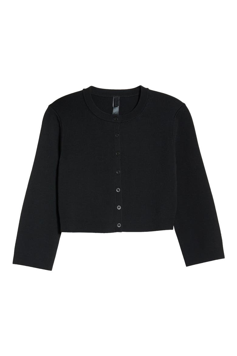 Crop Cardigan, Alternate, color, OBSIDIAN