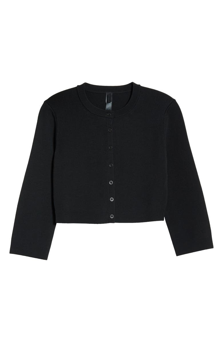 SKIMS Crop Cardigan, Main, color, Obsidian