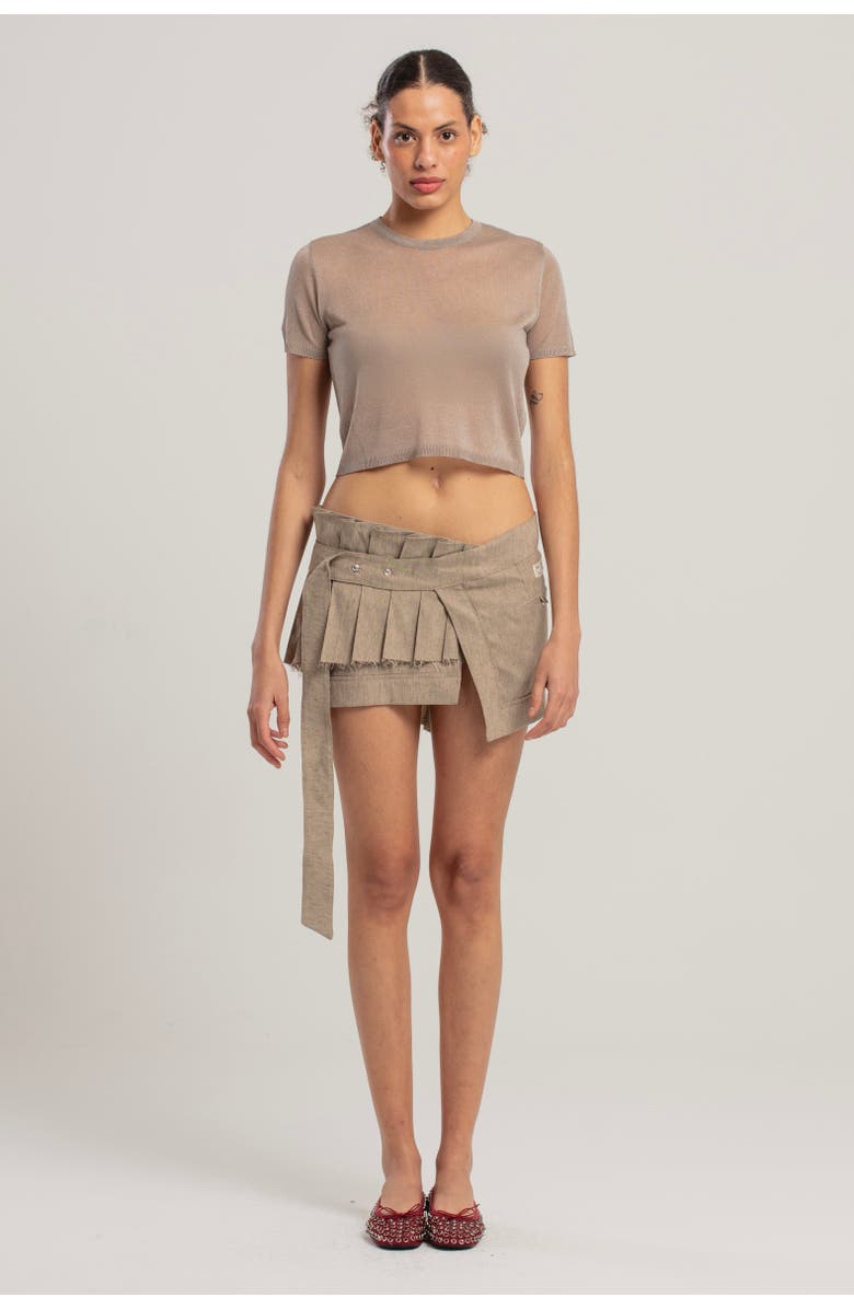 PCFG Short Sleeve Knit Top, Alternate, color, Beige