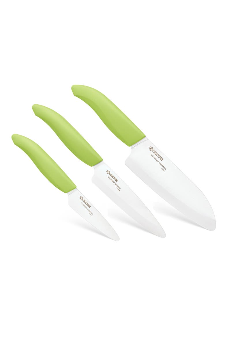 Advanced Ceramics 3 Piece Revolution Series Knife Set, Main, color, Green