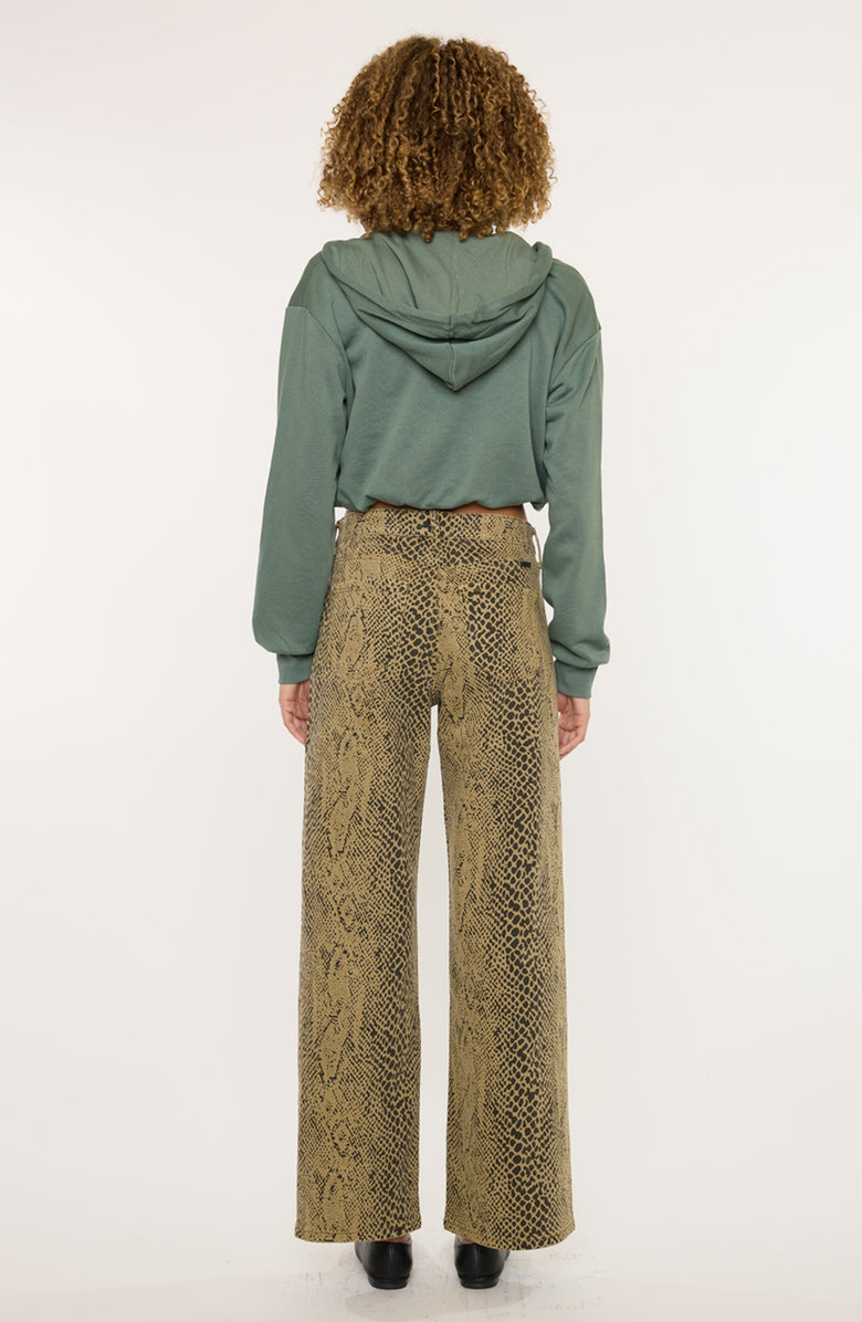 KanCan Juno Low Slung Baggy Wide Leg Pants, Alternate, color, Python Print