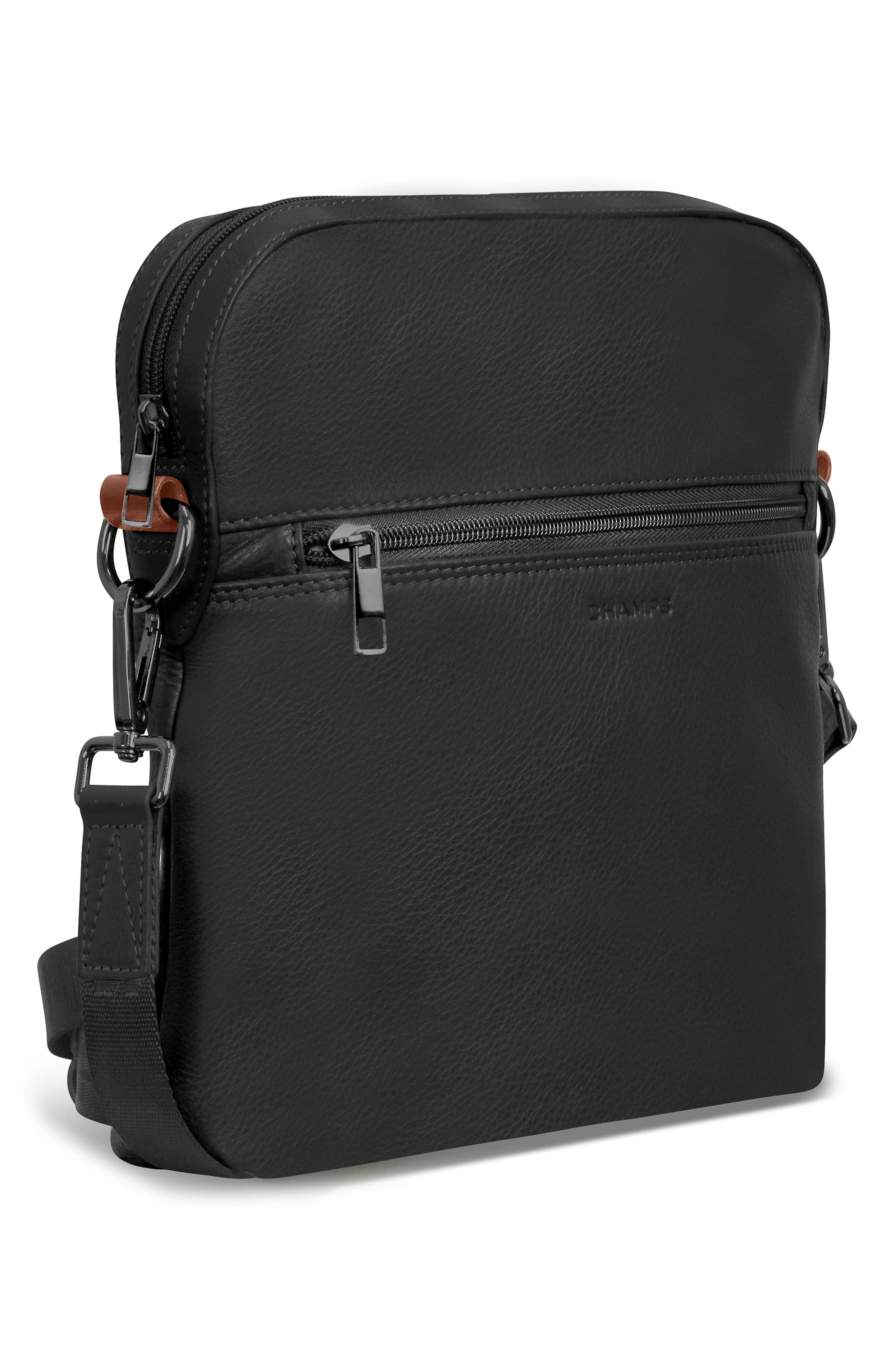 CHAMPS Onyx Leather Camera Bag, Alternate, color, Black