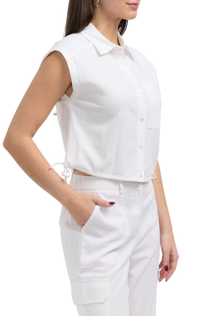 Ellen Tracy Drawstring Hem Camp Shirt, Alternate, color,