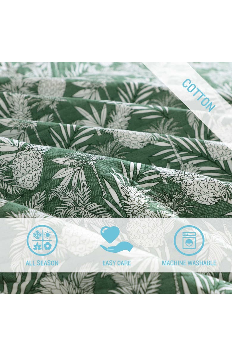 Tommy Bahama Pineapple Venture Cotton Quilt Set, Alternate, color, Green