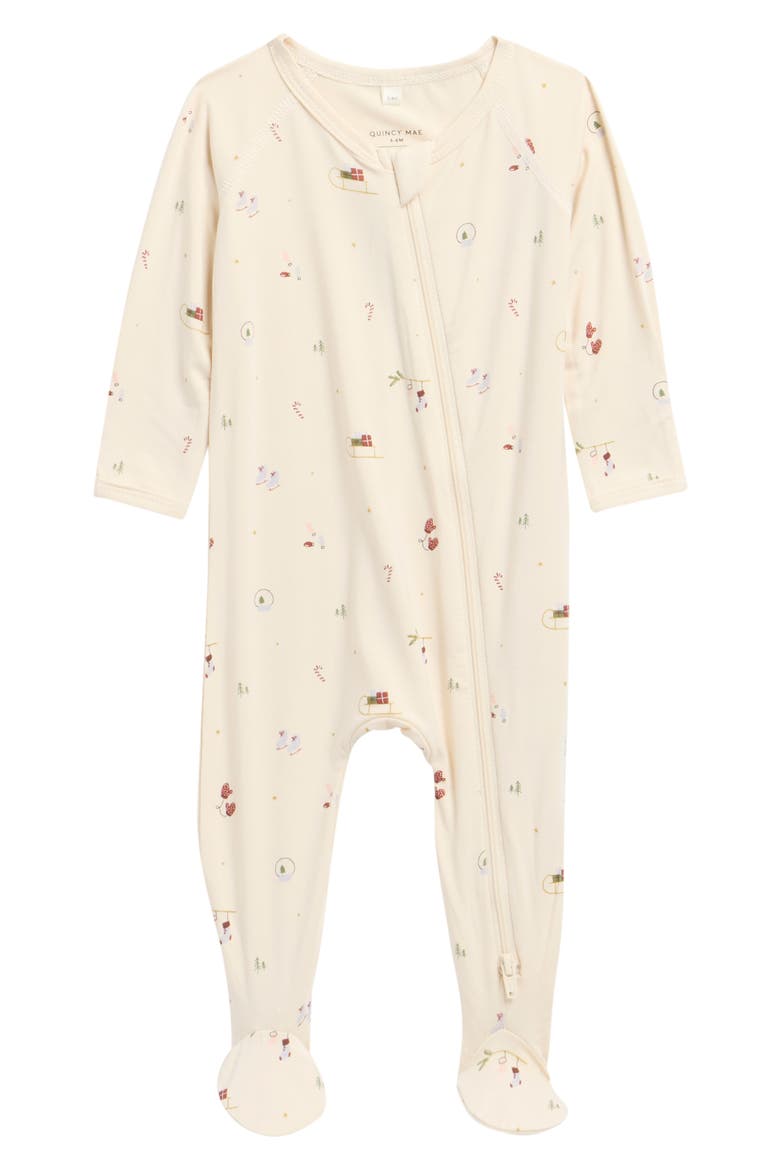 Kids' Winter Wonderland Zip Footie, Main, color, WINTER WONDERLAND