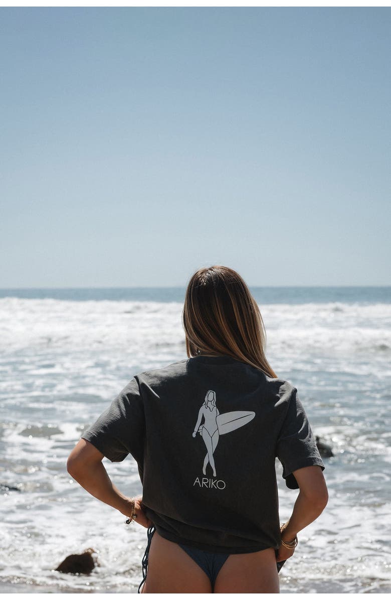 ARIKO Surf Gal Graphic T-shirt, Alternate, color, Sea Grey