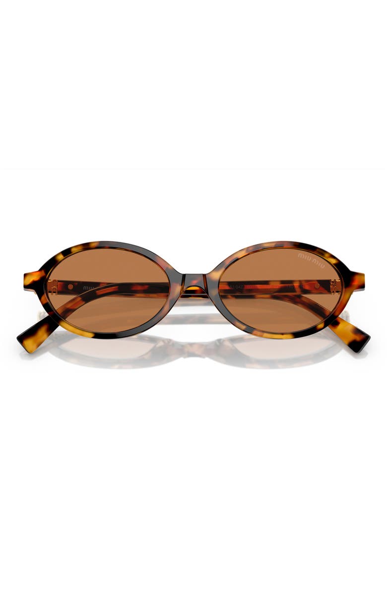 Miu Miu 50mm Oval Sunglasses, Main, color, Light Havana / Brown