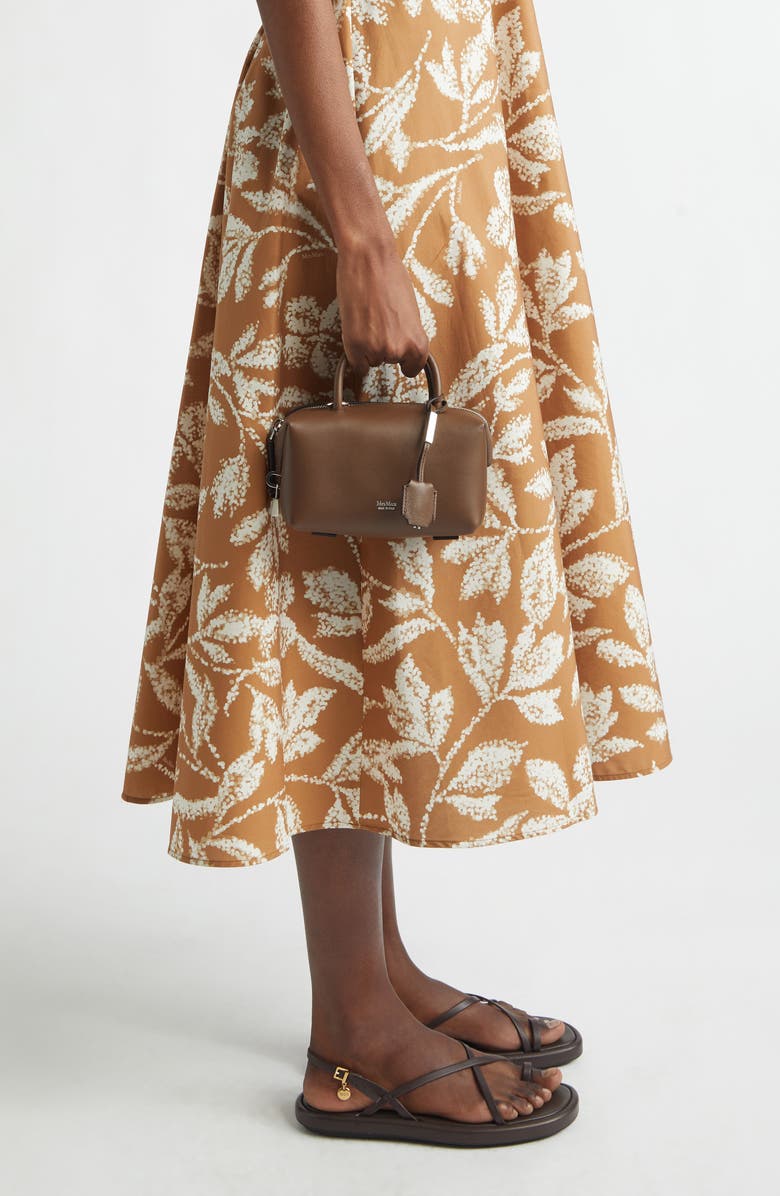 Max Mara Bowler Leather Bag, Alternate, color, Dark Brown