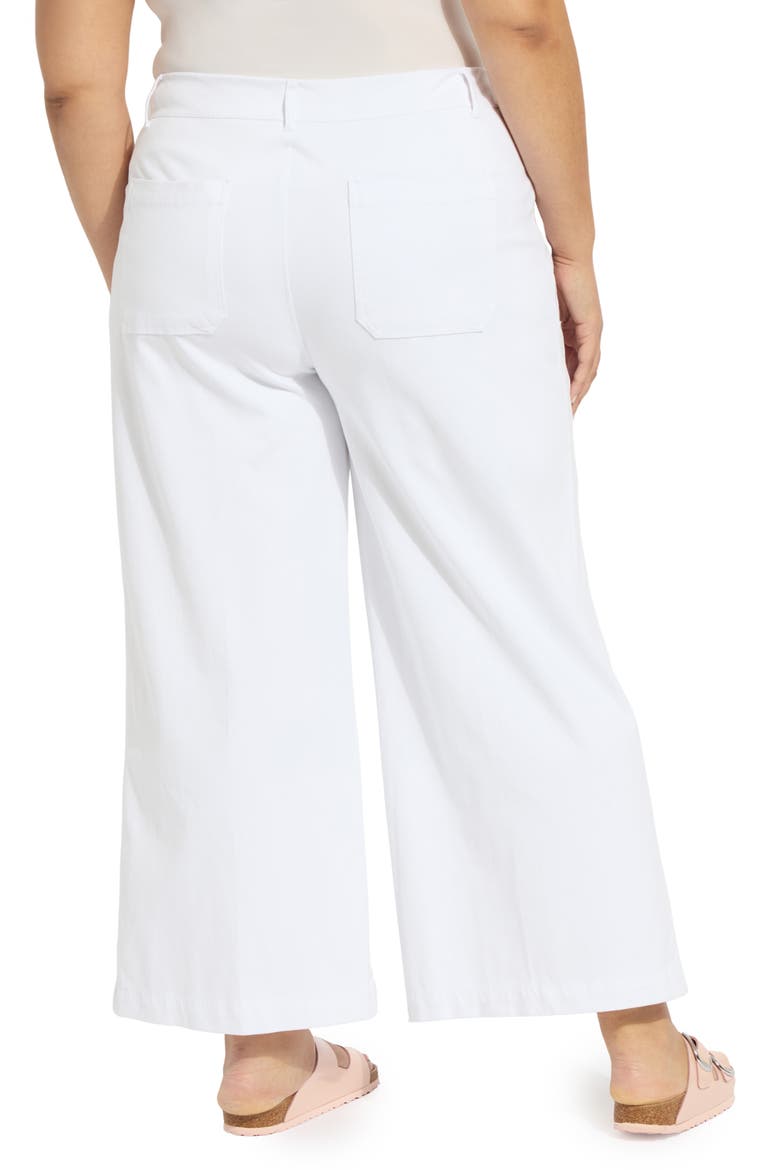 Mallory Sailor High Waist Wide Leg Jeans, Alternate, color, WHITE