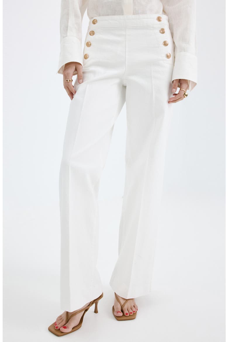 Sailor Wide Leg Jeans, Main, color, WHITE