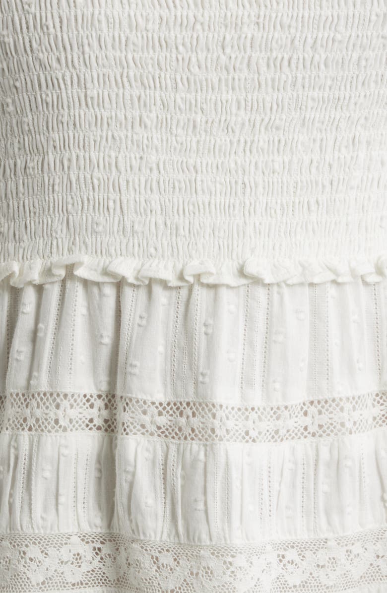 LoveShackFancy Colbera Lace Ruffle Minidress, Alternate, color, 