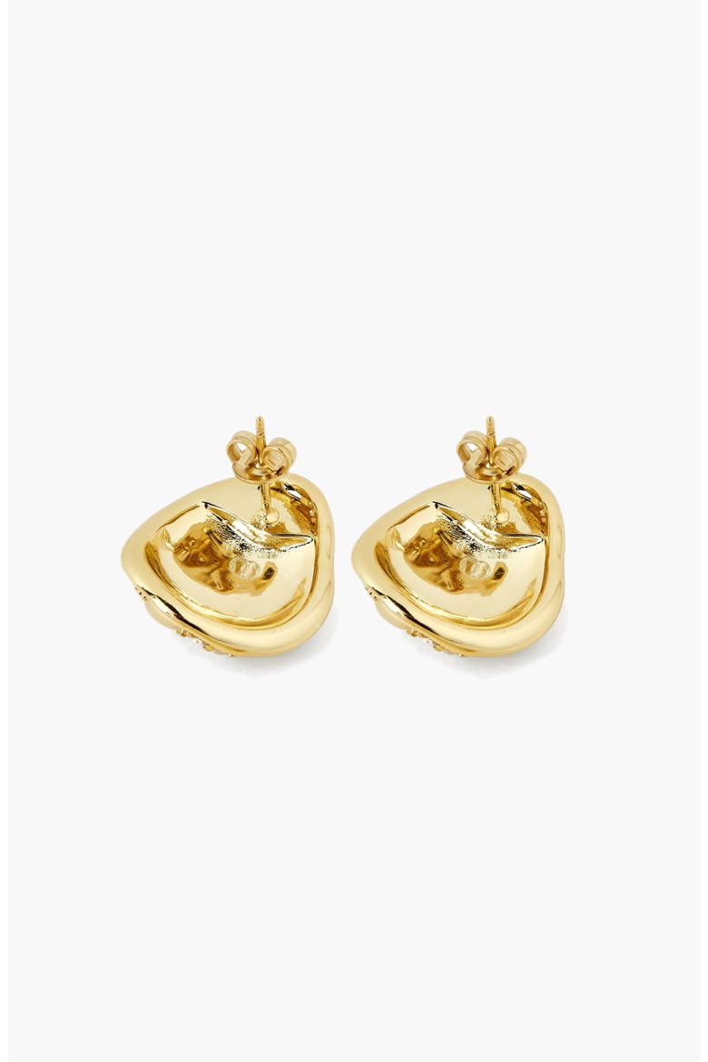 Twerti Pave Midi Studs In Gold & Crystals, Alternate, color, Gold