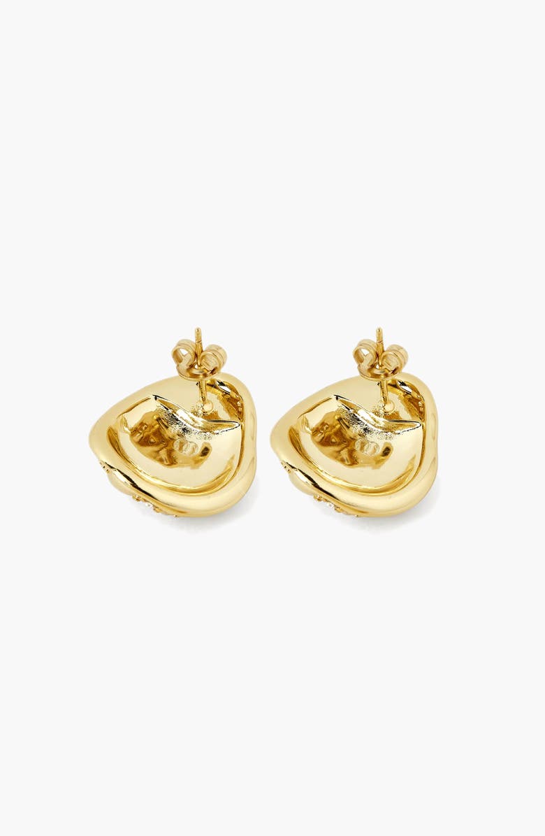YOJ Twerti Pave Midi Studs In Gold & Crystals, Alternate, color, Gold