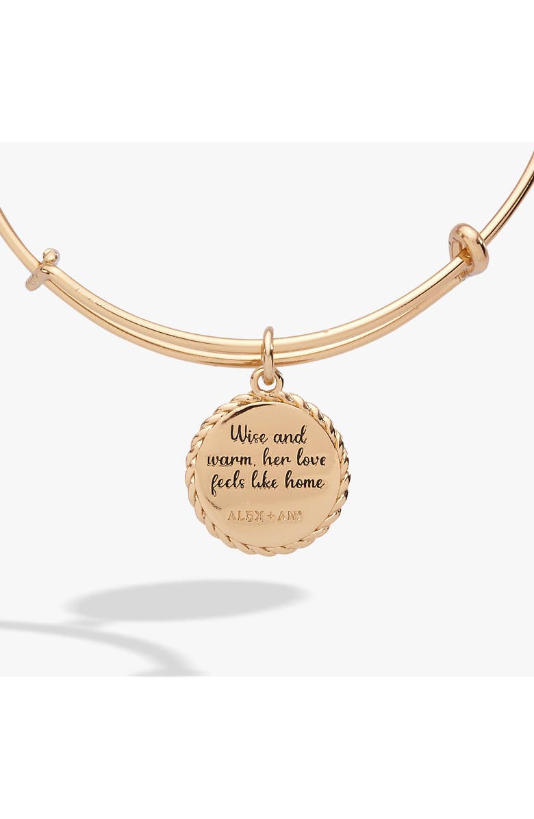 Alex and Ani Grandma 'Wise And Warm, Her Love Feels Like Home' Charm Bangle, Alternate, color, Gold