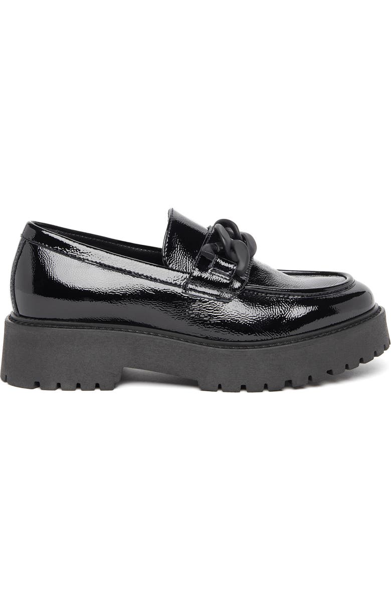 NeroGiardini Chain Platform Loafer, Alternate, color, Black Patent