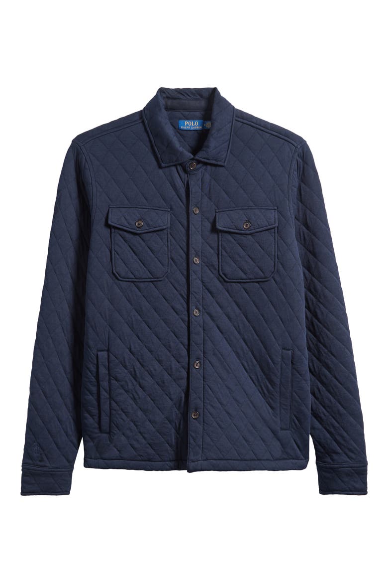 Quilted Cotton Shirt Jacket, Main, color, AVIATR NVY