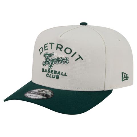 Men's New Era  Cream/Dark Green Detroit Tigers Chrome A-Frame 9FIFTY Snapback Hat