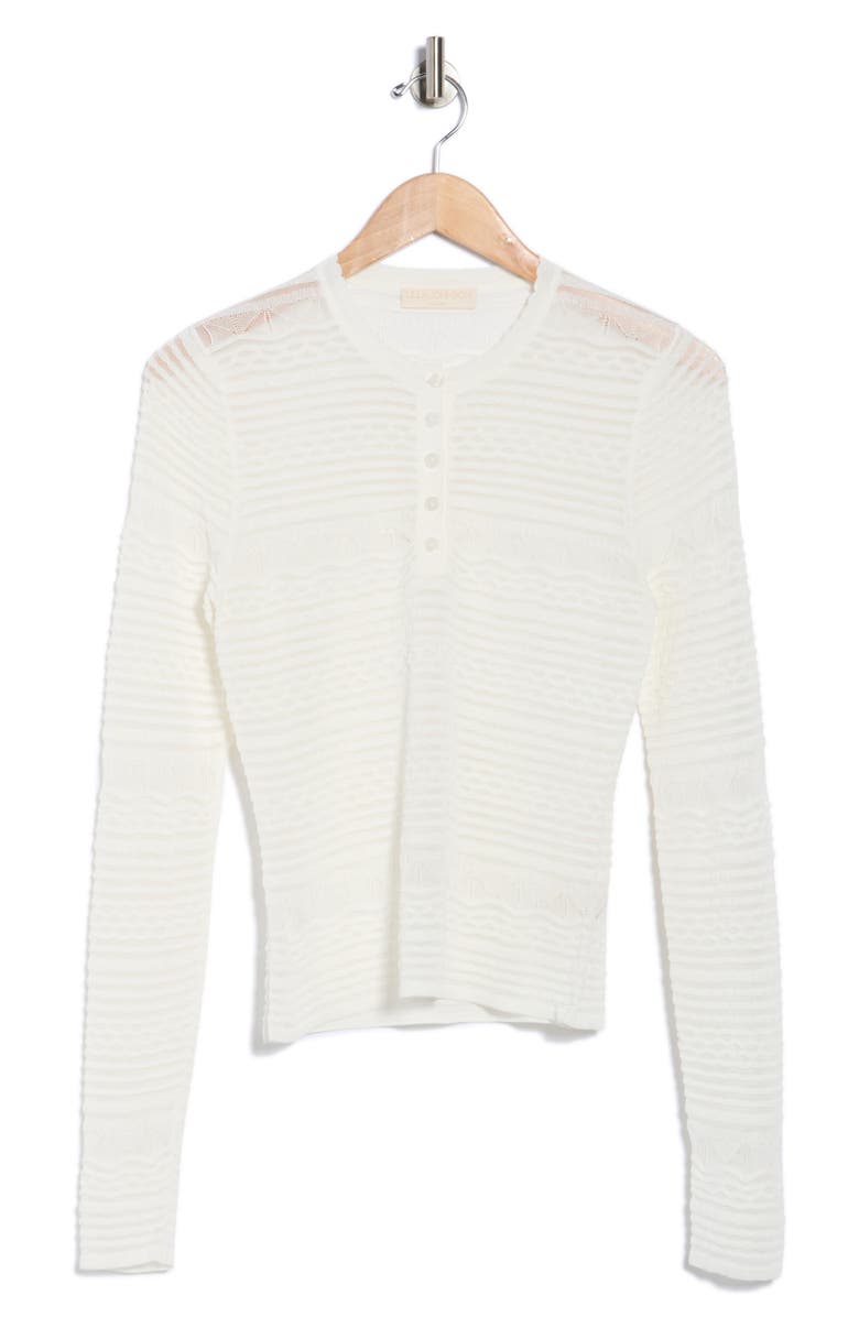Ulla Johnson Felix Pointelle Knit Henley, Alternate, color, Pristine