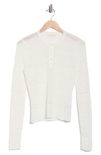 Ulla Johnson Felix Pointelle Knit Henley In White