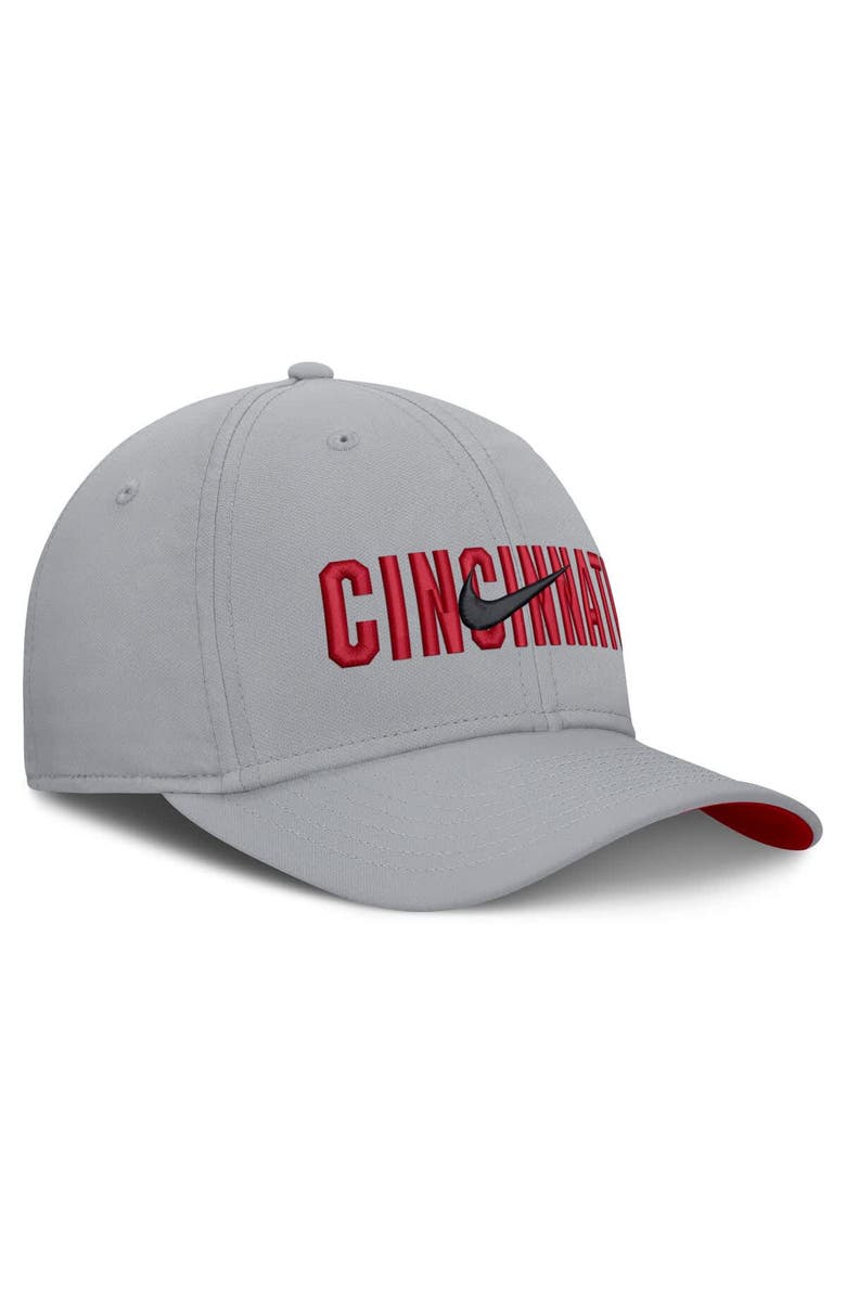 Nike Men's Nike Gray Cincinnati Reds Primetime Rise Dri-FIT Flex Hat, Alternate, color,