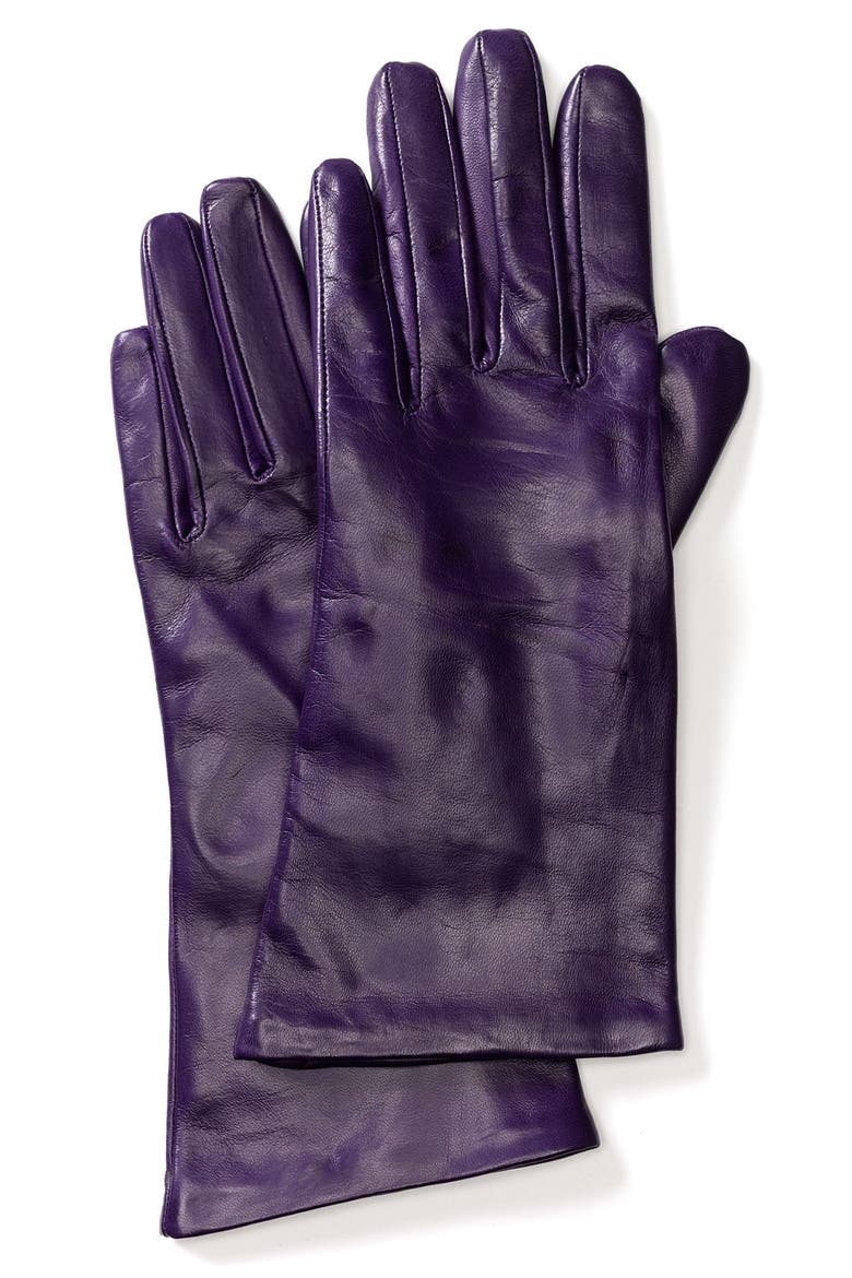 Cashmere Lined Leather Gloves, Main, color, IRIS 09