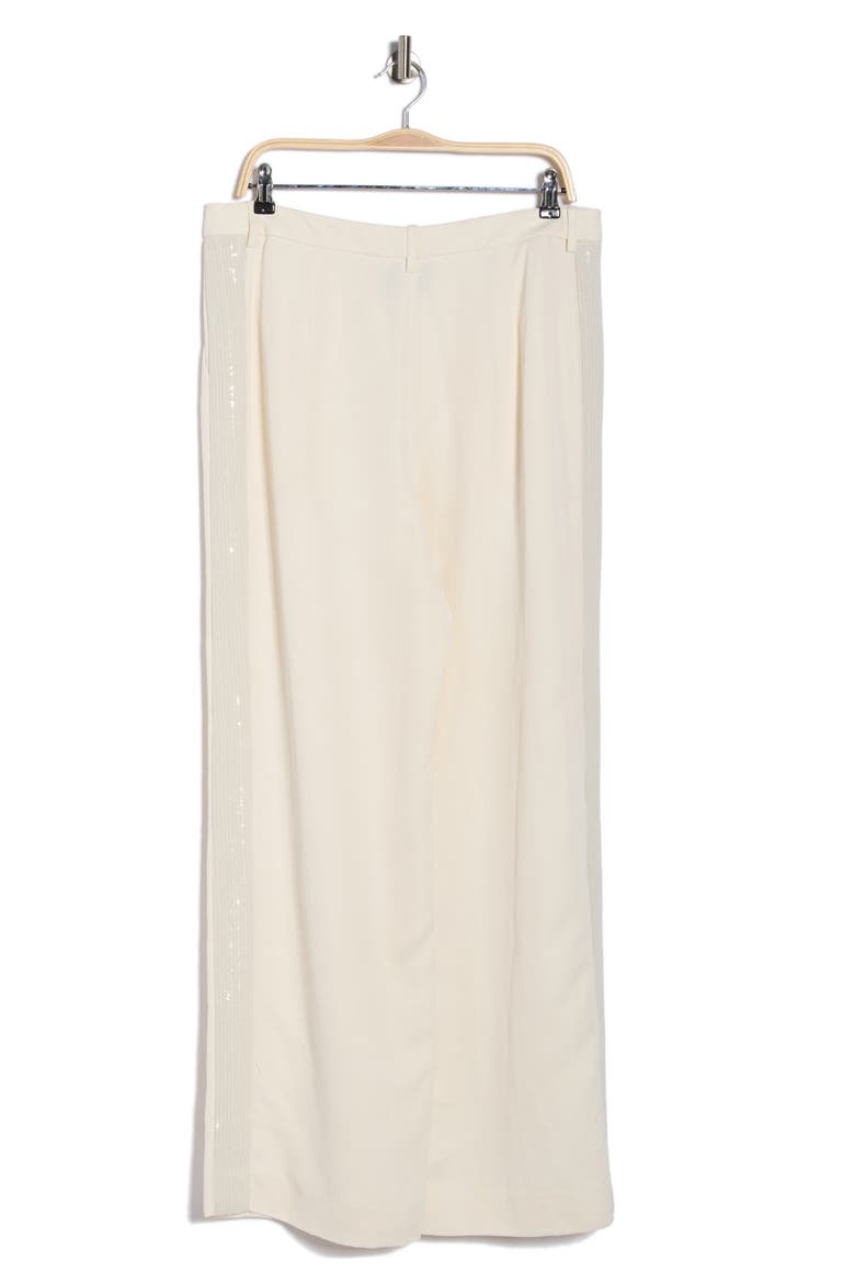 Sulli Sequin Stripe Pants, Alternate, color, BONE