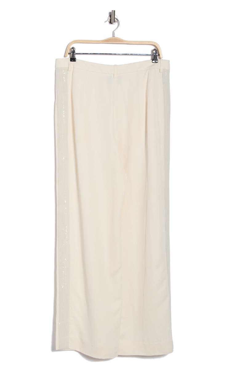 TWP Sulli Sequin Stripe Pants, Alternate, color, Bone