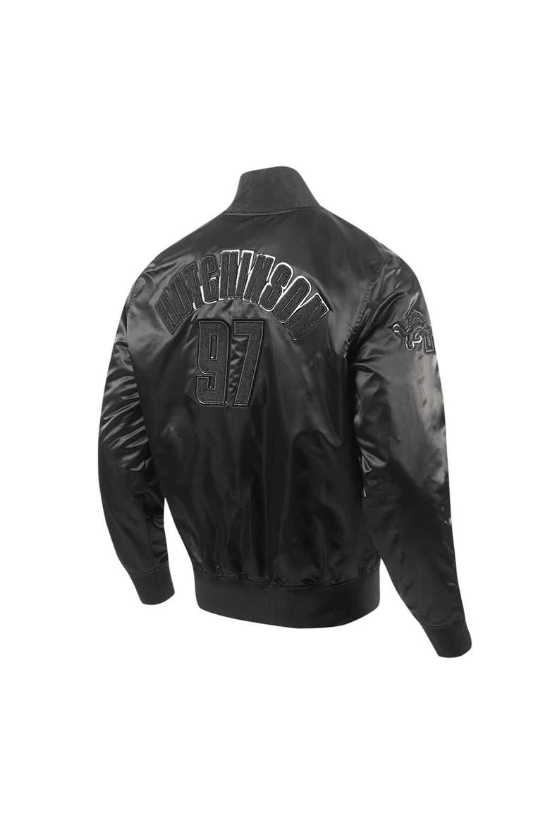 Men's Pro Standard Aidan Hutchinson Black Detroit Lions Player Full-Snap Jacket, Alternate, color, Black